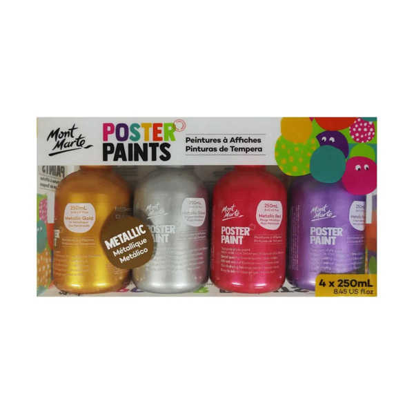 Picture of Mont Marte Poster Paint Set 4pk - Metallic