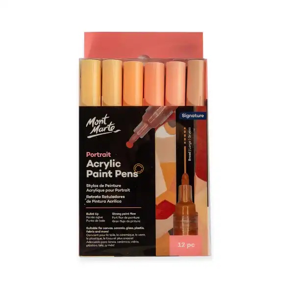 Picture of Mont Marte Portrait Acrylic Paint Pens Broad 12pc